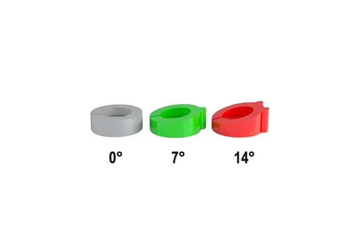 ANÉIS DIRECIONAIS PARA SPHERO FLEX - BLOCK• 3 ANEIS COLORIDOS COM INCLINAÇÕES DE 0° - 7° - 14°