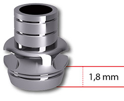 PILAR EM TITÂNIO  COM NEGATIVOS PARA ARAME DE REFORÇO